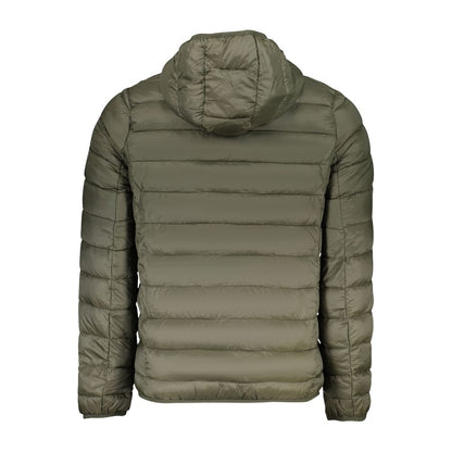 Hooded Windbreaker Jacket by U.S. Grand Polo for men in poly cotton black, green & print features an stylish silhouette, showcasing a sophisticated hooded neckline and performance-driven pockets, hooded & windproof for a premium, stylish look.