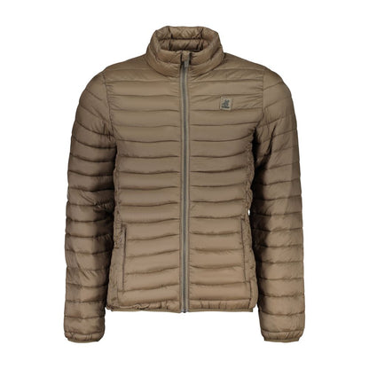 Overcoat by U.S. Grand Polo for men in polyamide & polyester brown & signature showcases a enveloping silhouette, detailed with distinctive lightweight & pockets and a enveloping .