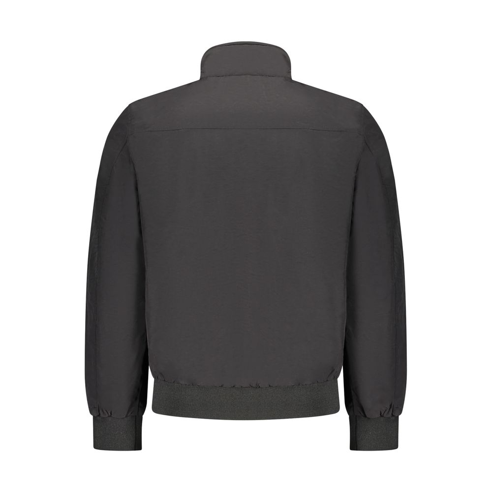 Hooded Bomber Jacket by U.S. Grand Polo for men in cotton polyester black & white presents a effortlessly chic silhouette, showcasing a sophisticated hooded neckline and premium pockets & hooded for a truly effortlessly chic finish.