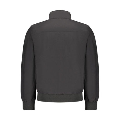 Hooded Bomber Jacket by U.S. Grand Polo for men in cotton polyester black & white presents a effortlessly chic silhouette, showcasing a sophisticated hooded neckline and premium pockets & hooded for a truly effortlessly chic finish.