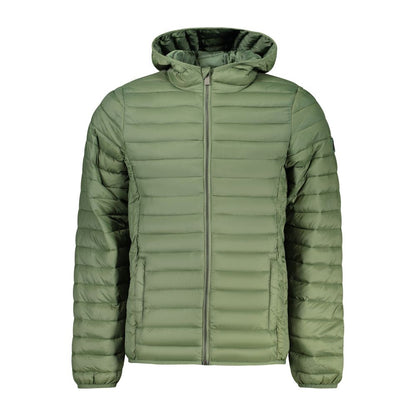 Hooded Windbreaker Jacket by U.S. Grand Polo for men in organic cotton & polyamide polyester blue & green showcases a modern silhouette, integrating lightweight, pockets, hooded & windproof and a modern hooded neckline for a sophisticated finish.