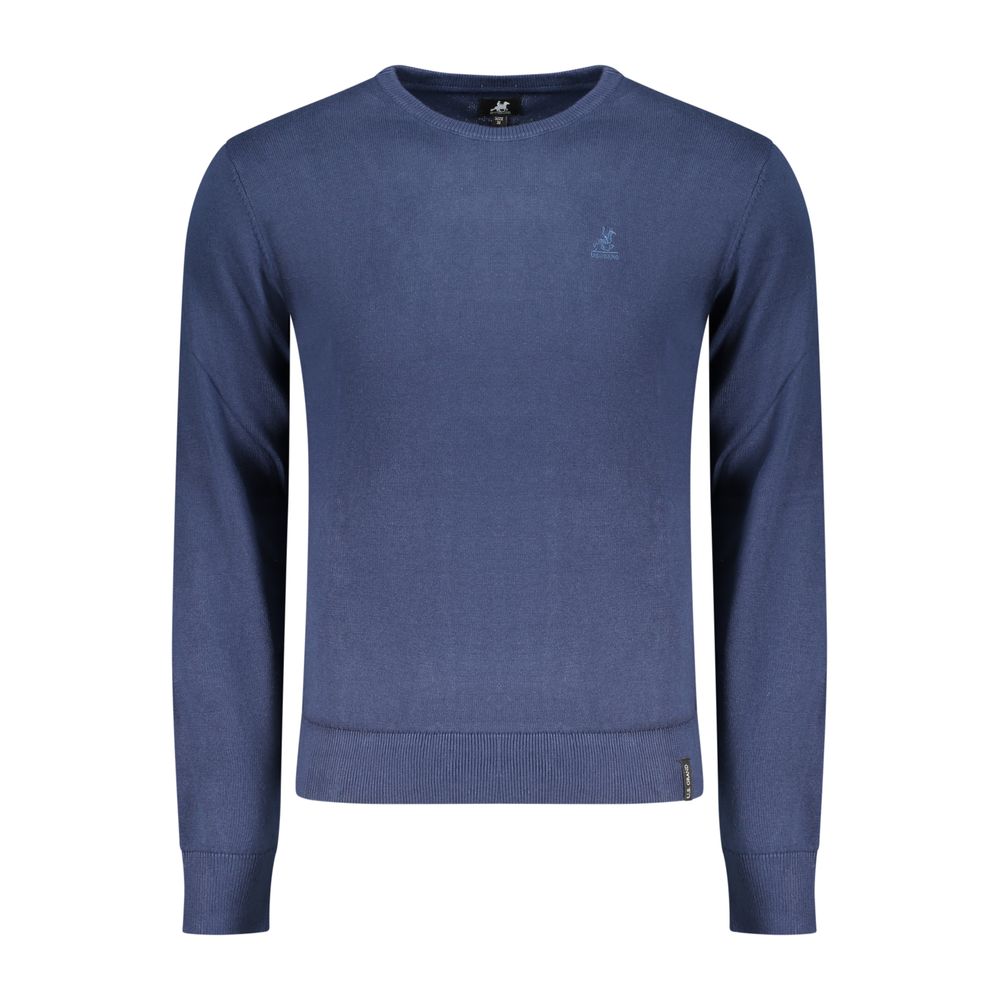 Sweatshirt by U.S. Grand Polo for men in cotton blue & signature features an magnificent silhouette, showcasing a sophisticated crew neckline and detail for a truly magnificent finish.