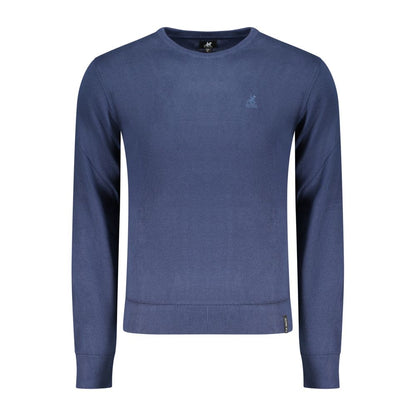 Sweatshirt by U.S. Grand Polo for men in cotton blue & signature features an magnificent silhouette, showcasing a sophisticated crew neckline and detail for a truly magnificent finish.