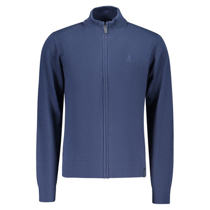 Cardigan by U.S. Grand Polo for men in cotton blue showcases a captivating silhouette, artfully detailed with a captivating and for a truly sophisticated captivating look.