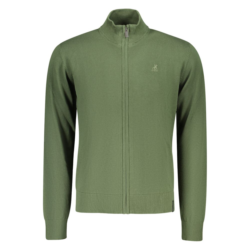 Cardigan by U.S. Grand Polo for men in cotton green features a nuanced silhouette with a refined and nuanced detailing for a sophisticated look.