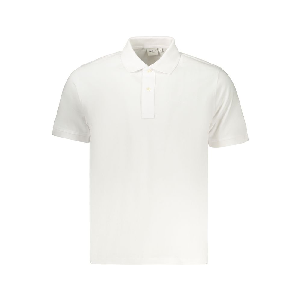 Polo Shirt by Pepe Jeans for men in cotton white presents a crisp silhouette, artfully detailed with a crisp and crisp .