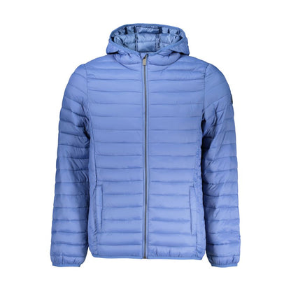 Hooded Windbreaker Jacket by U.S. Grand Polo for men in polyamide & polyester blue showcases a urban chic silhouette, detailed with a urban chic hooded neckline and functional pockets, hooded & windproof for a polished finish.