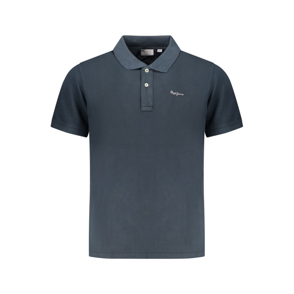 Polo Shirt by Pepe Jeans for men in cotton blue presents a sleek silhouette, featuring a refined and for a sleek finish.