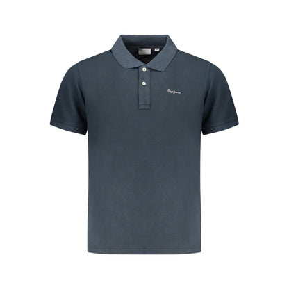 Polo Shirt by Pepe Jeans for men in cotton blue presents a sleek silhouette, featuring a refined and for a sleek finish.