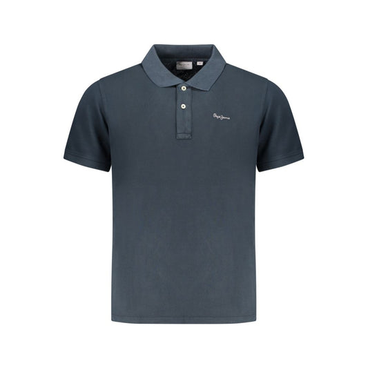 Polo Shirt by Pepe Jeans for men in cotton blue presents a sleek silhouette, featuring a refined and for a sleek finish.