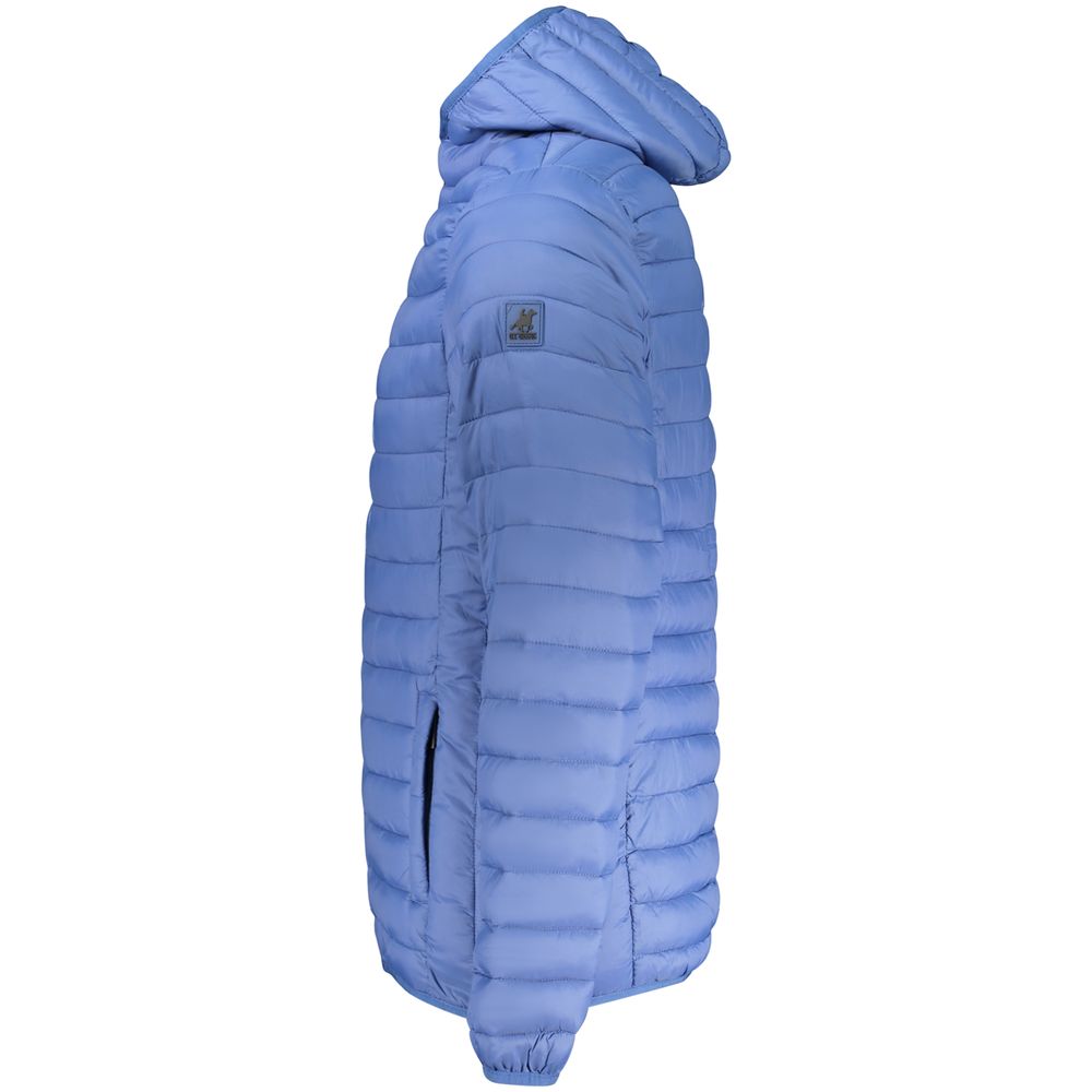 Hooded Windbreaker Jacket by U.S. Grand Polo for men in polyamide & polyester blue showcases a modern silhouette, integrating pockets, hooded & windproof and a modern for a sophisticated finish.