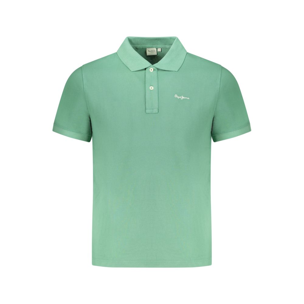 Polo Shirt by Pepe Jeans for men in cotton green presents a crisp silhouette, artfully detailed with a crisp and crisp .