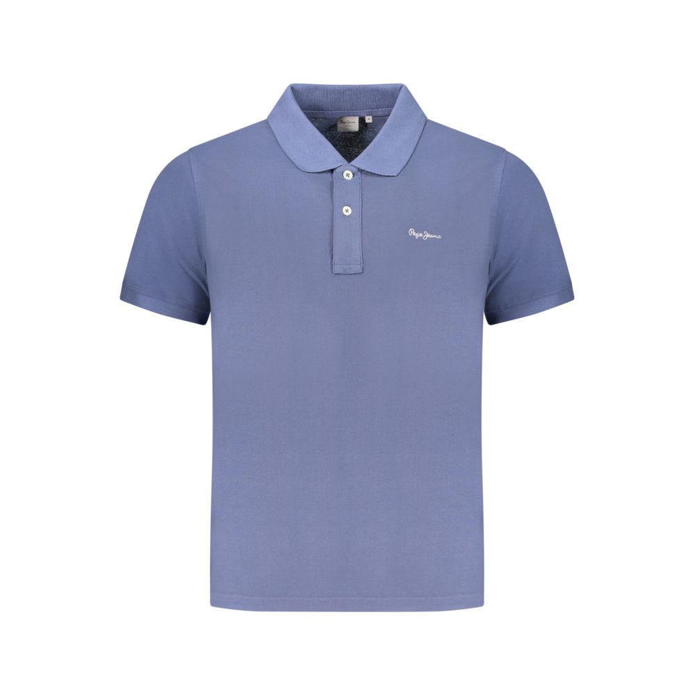 Polo Shirt by Pepe Jeans for men in cotton blue presents a distinguished silhouette, showcasing a sophisticated and distinguished for a truly distinguished finish.