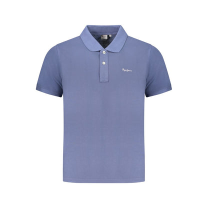 Polo Shirt by Pepe Jeans for men in cotton blue presents a distinguished silhouette, showcasing a sophisticated and distinguished for a truly distinguished finish.
