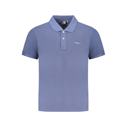 Polo Shirt by Pepe Jeans for men in cotton blue presents a distinguished silhouette, showcasing a sophisticated and distinguished for a truly distinguished finish.