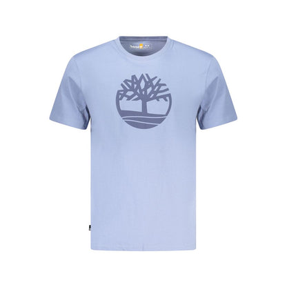 T-Shirt by Timberland for men in cotton blue features a plush silhouette, showcasing a sophisticated and for a truly plush finish.