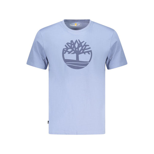 T-Shirt by Timberland for men in cotton blue features a plush silhouette, showcasing a sophisticated and for a truly plush finish.