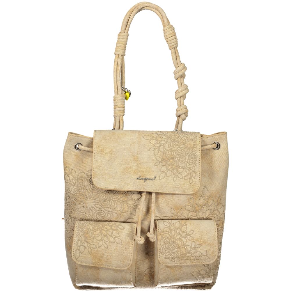 Backpack by Desigual for women in polyurethane beige features a architectural City Polyurethane Backpack design with a secure , ample , and versatile backpack-strap for a architectural finish.