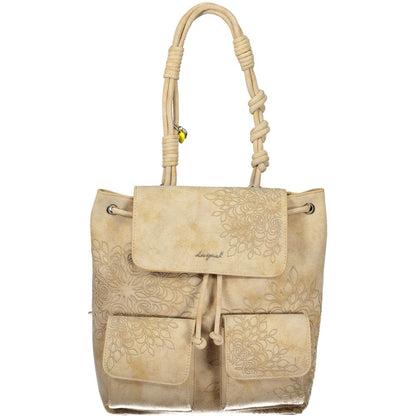 Backpack by Desigual for women in polyurethane beige features a architectural City Polyurethane Backpack design with a secure , ample , and versatile backpack-strap for a architectural finish.