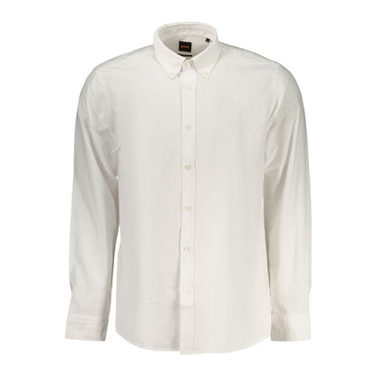 Dress Shirt by Hugo Boss for men in cotton white, featuring a nuanced long-sleeve and nuanced for a sophisticated finish.