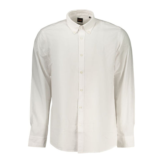 Dress Shirt by Hugo Boss for men in cotton white, featuring a nuanced long-sleeve and nuanced for a sophisticated finish.