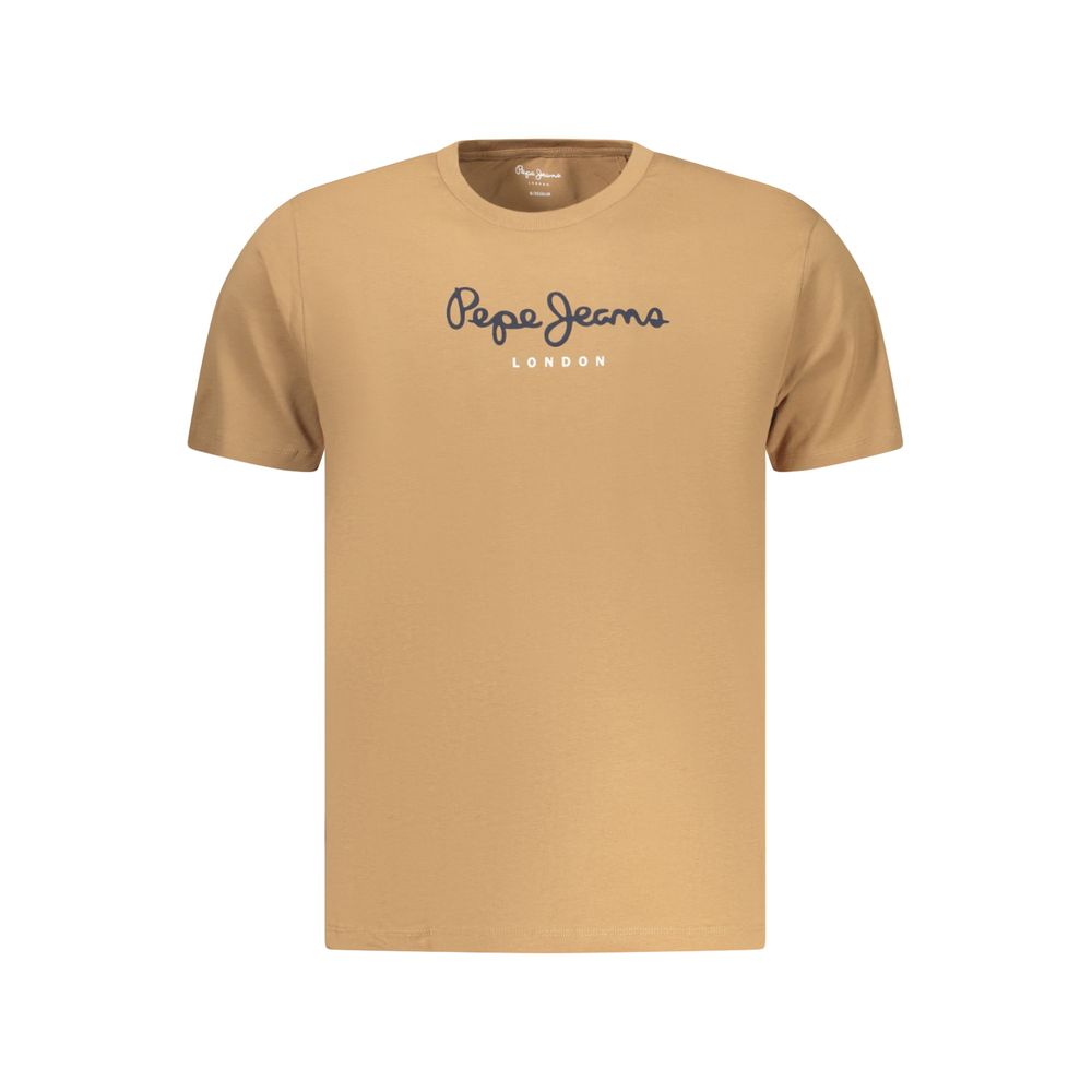 T-Shirt by Pepe Jeans for men in cotton brown features an edgy silhouette, meticulously detailed with a sophisticated and for a truly edgy finish.