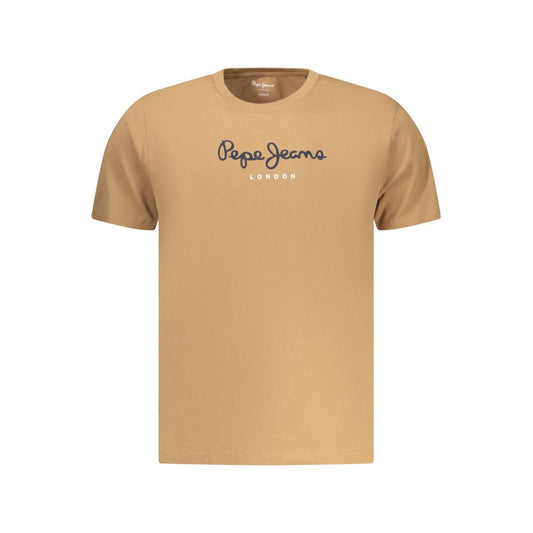 T-Shirt by Pepe Jeans for men in cotton brown features an edgy silhouette, meticulously detailed with a sophisticated and for a truly edgy finish.