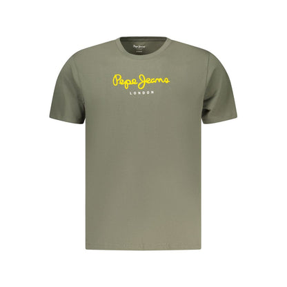 T-Shirt by Pepe Jeans for men in cotton green features a plush silhouette, showcasing a sophisticated and for a truly plush finish.
