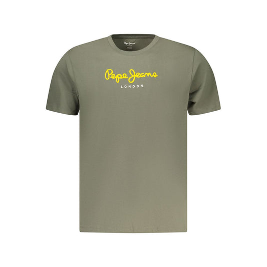 T-Shirt by Pepe Jeans for men in cotton green features a plush silhouette, showcasing a sophisticated and for a truly plush finish.