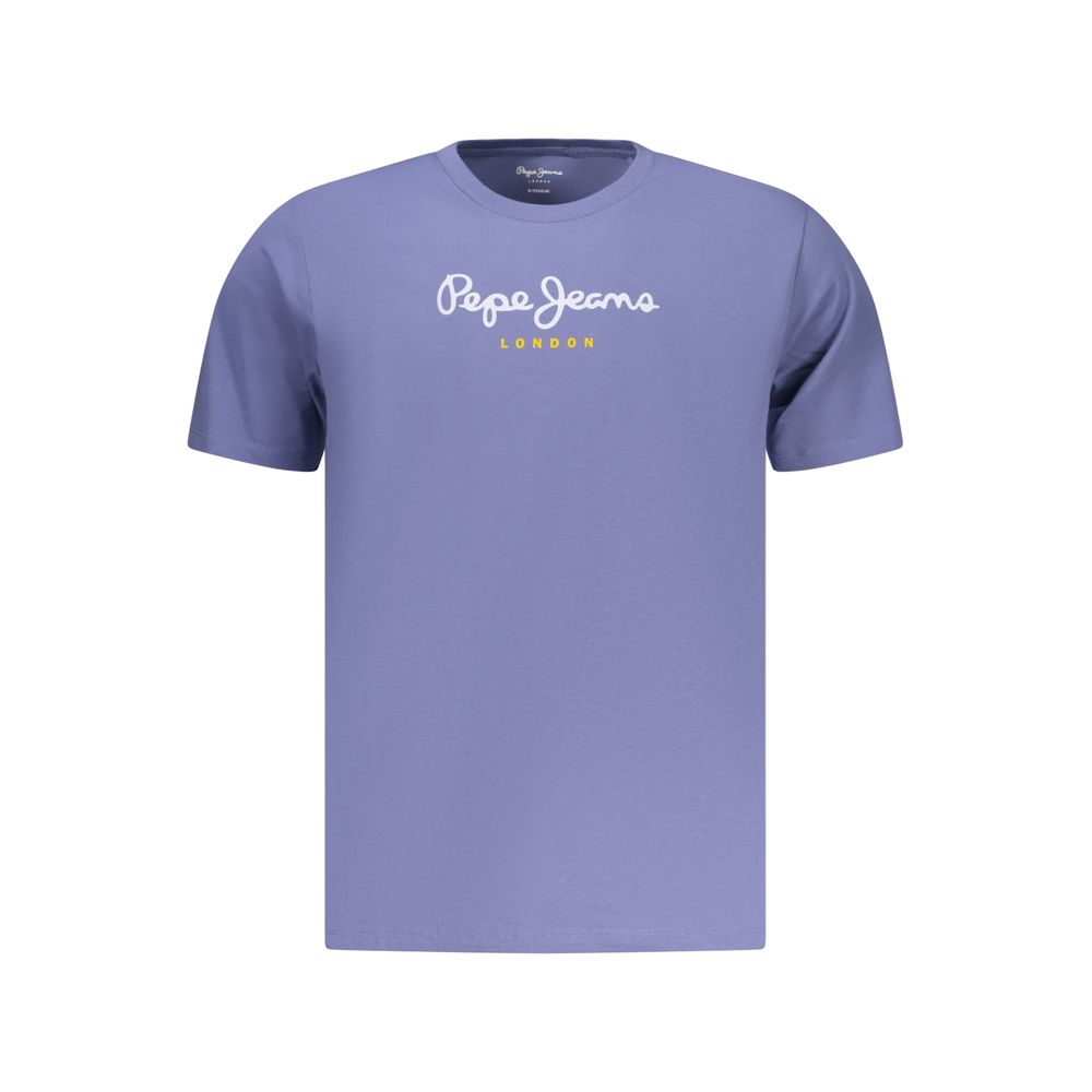 T-Shirt by Pepe Jeans for men in cotton blue features a plush silhouette, showcasing a sophisticated and for a truly plush finish.