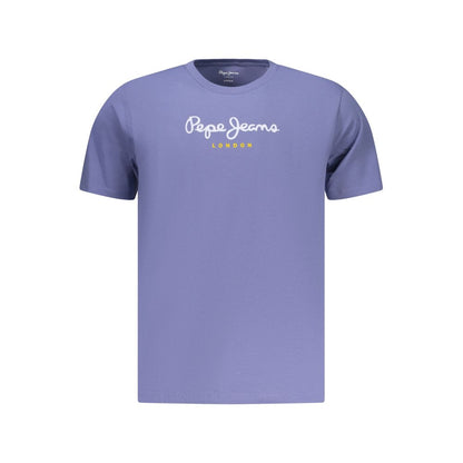 T-Shirt by Pepe Jeans for men in cotton blue features a plush silhouette, showcasing a sophisticated and for a truly plush finish.