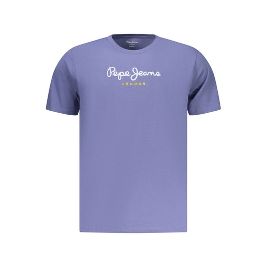 T-Shirt by Pepe Jeans for men in cotton blue features a plush silhouette, showcasing a sophisticated and for a truly plush finish.