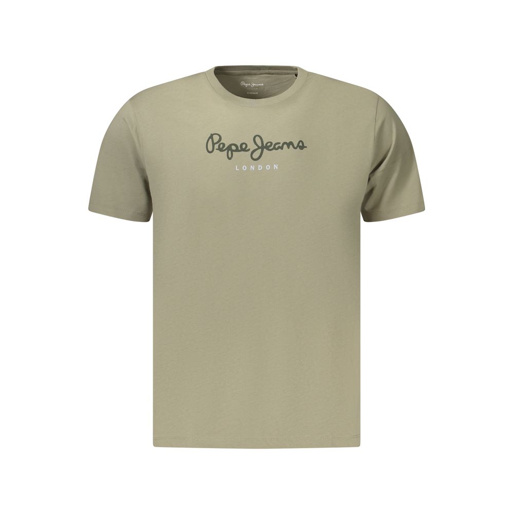 T-Shirt by Pepe Jeans for men in cotton green showcases a dramatic silhouette, elegantly detailed with a dramatic and for a truly dramatic finish.