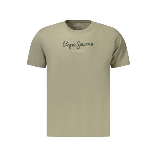 T-Shirt by Pepe Jeans for men in cotton green showcases a dramatic silhouette, elegantly detailed with a dramatic and for a truly dramatic finish.