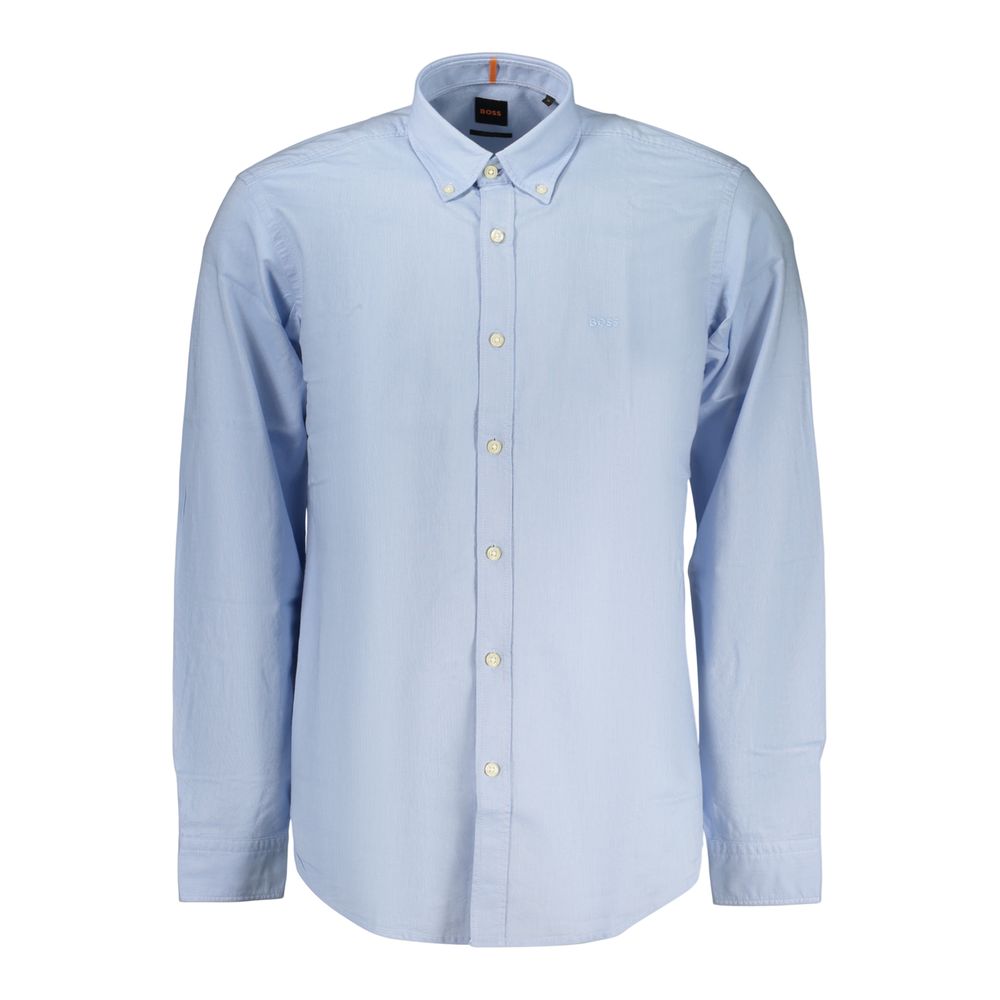Dress Shirt by Hugo Boss for men in cotton azzurro, featuring a nuanced long-sleeve and nuanced for a sophisticated finish.