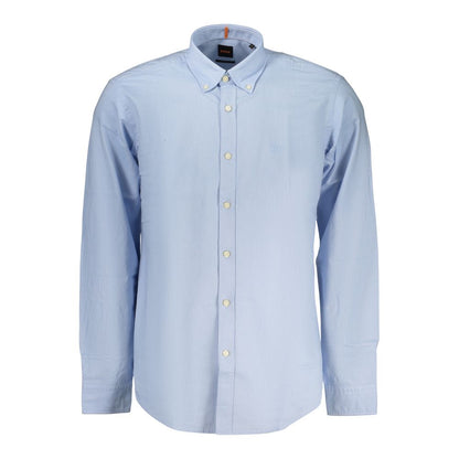 Dress Shirt by Hugo Boss for men in cotton azzurro, featuring a nuanced long-sleeve and nuanced for a sophisticated finish.