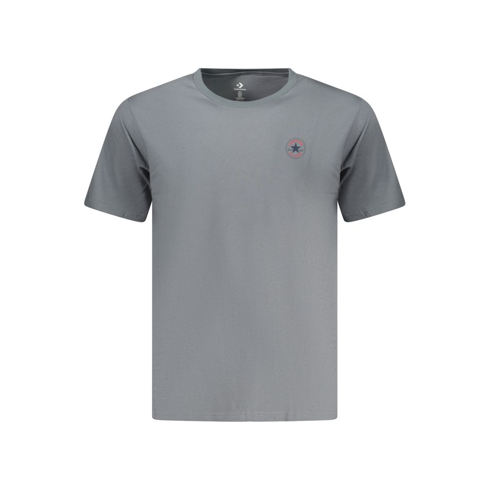 Activewear T-Shirt by Converse for men in cotton gray presents a kinetic silhouette, showcasing the kinetic and alongside functional for a premium, athletic look.