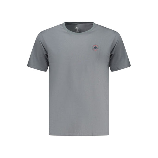 Activewear T-Shirt by Converse for men in cotton gray presents a kinetic silhouette, showcasing the kinetic and alongside functional for a premium, athletic look.