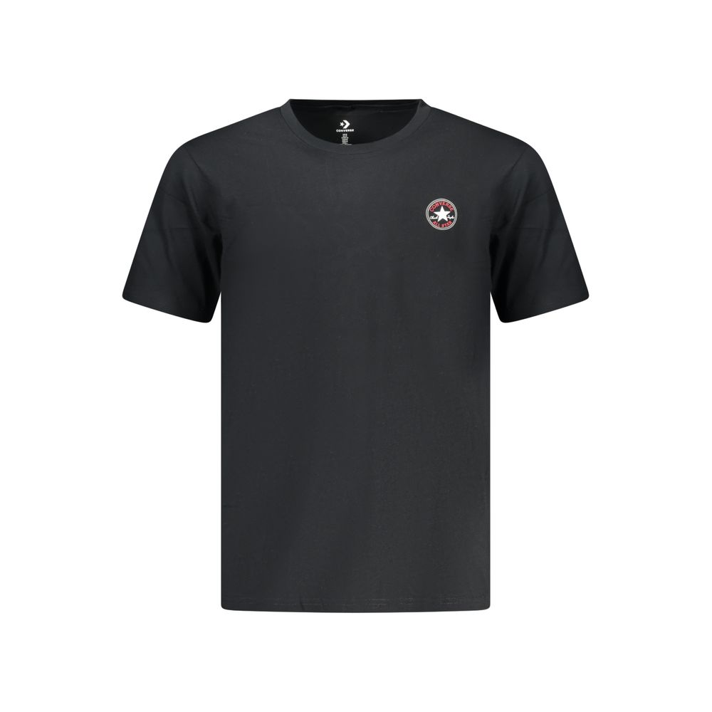 Activewear T-Shirt by Converse for men in cotton black features an athletic silhouette with sleeves and a neckline, enhanced by high-performance .