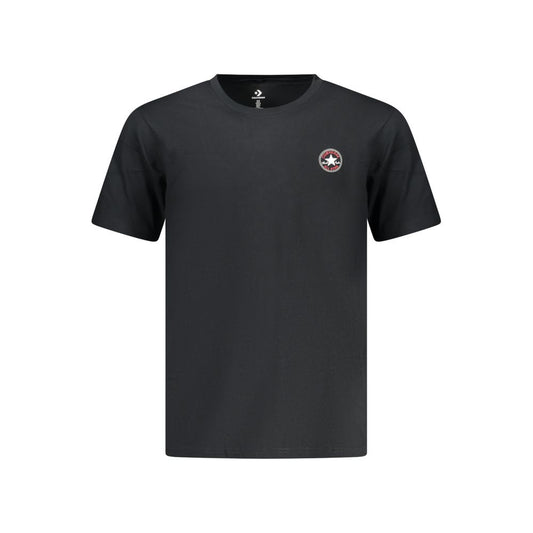 Activewear T-Shirt by Converse for men in cotton black features an athletic silhouette with sleeves and a neckline, enhanced by high-performance .