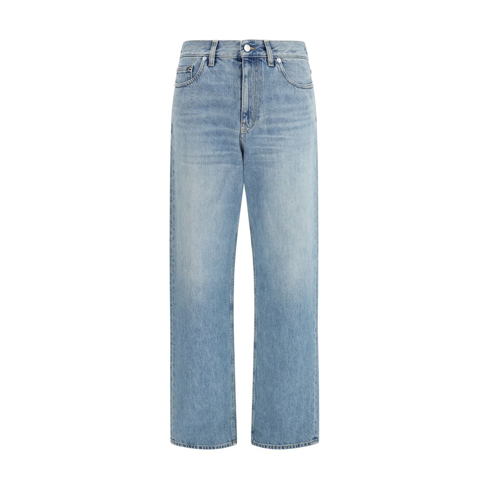 Jeans by Gucci for women in denim cotton light-blue features a polished silhouette with a polished straight-leg & regular-fit, reaching a polished long and finished with a polished .