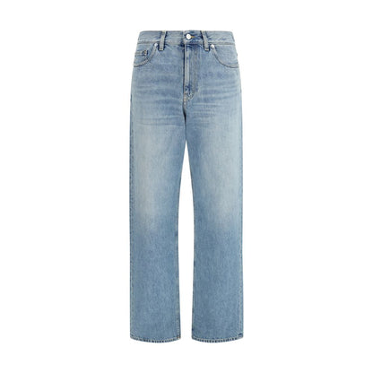 Jeans by Gucci for women in denim cotton light-blue features a polished silhouette with a polished straight-leg & regular-fit, reaching a polished long and finished with a polished .