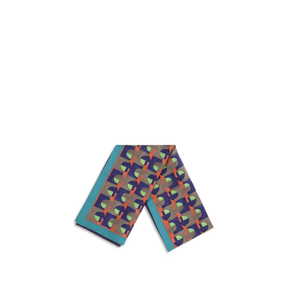 Scarf by Miu Miu for women in silk multicolor, patterned & print showcases a on trend silhouette, artfully capturing the on trend essence of the Silk Scarf design with a sophisticated finish.