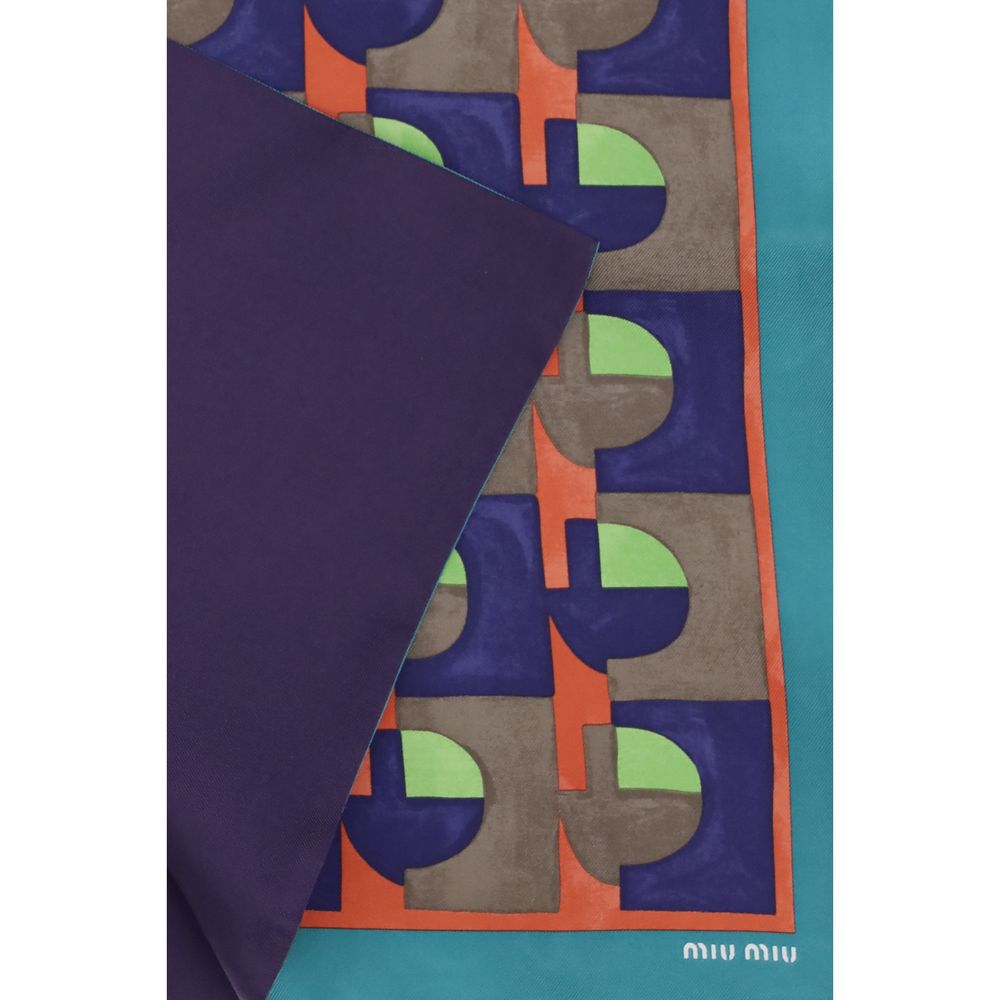 Scarf by Miu Miu for women in silk multicolor, patterned & print presents a effortlessly chic silhouette, artfully capturing the essence of the effortlessly chic Silk Scarf design for a sophisticated look.
