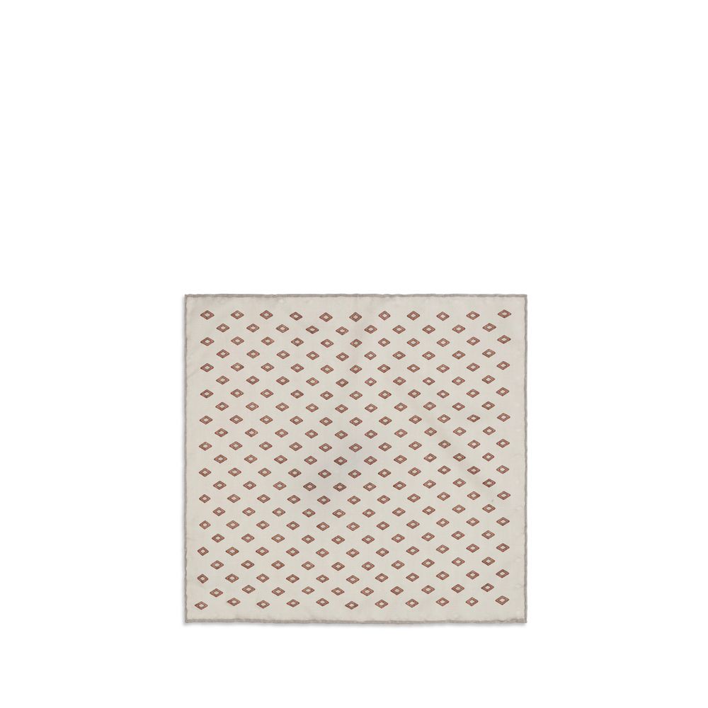 Scarf by Brunello Cucinelli for men in silk multicolor & patterned showcases a on trend silhouette, artfully capturing the on trend essence of the Silk Scarf design with a sophisticated finish.