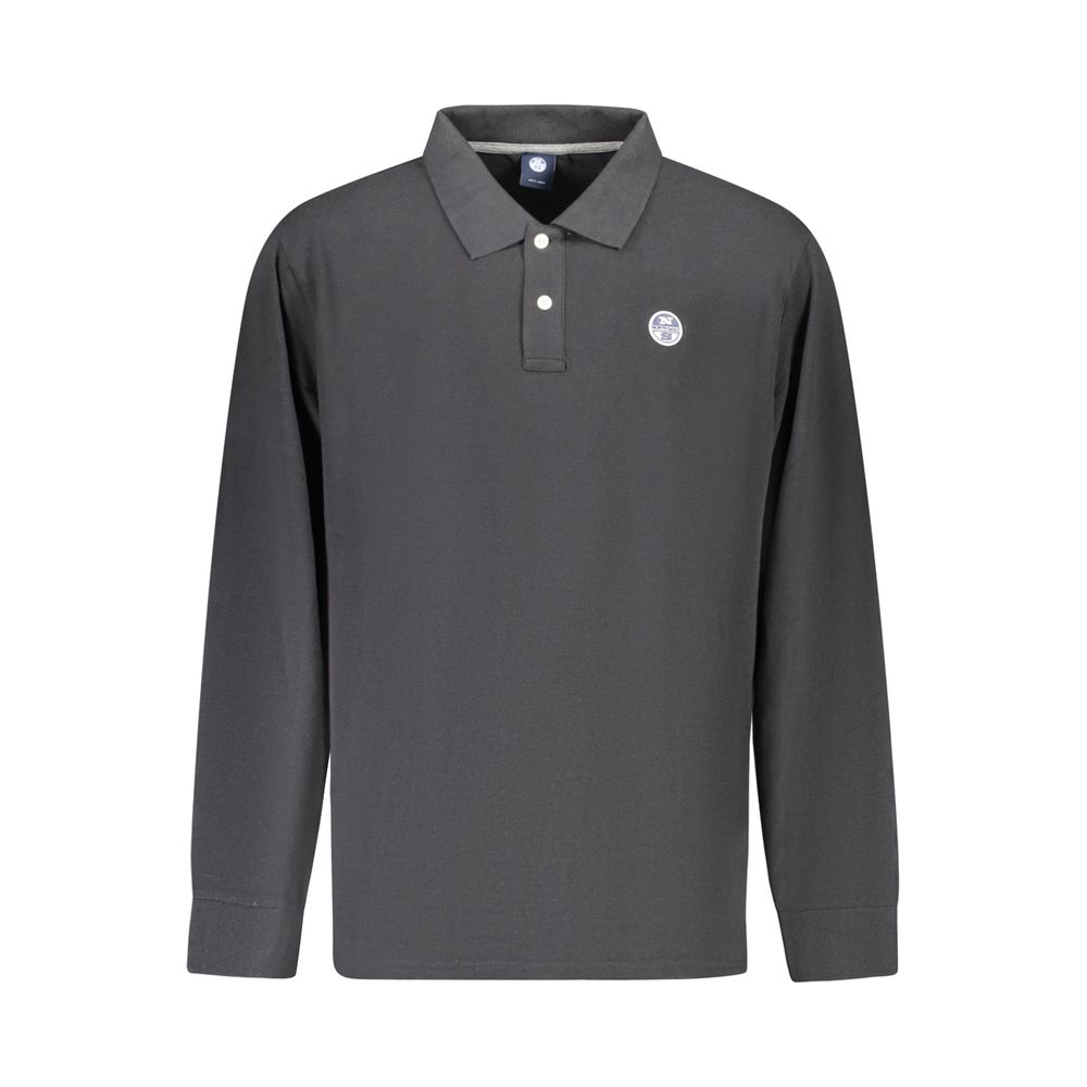 Polo Shirt by North Sails for men in cotton black & signature showcases a sharp silhouette, detailed with a refined and sharp long-sleeve for a sophisticated finish.