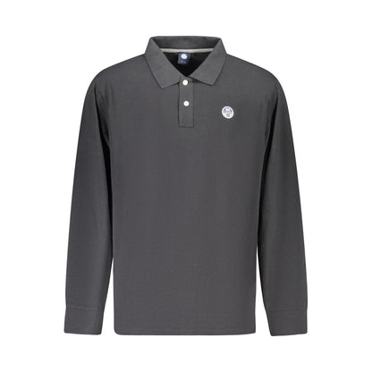 Polo Shirt by North Sails for men in cotton black & signature showcases a sharp silhouette, detailed with a refined and sharp long-sleeve for a sophisticated finish.