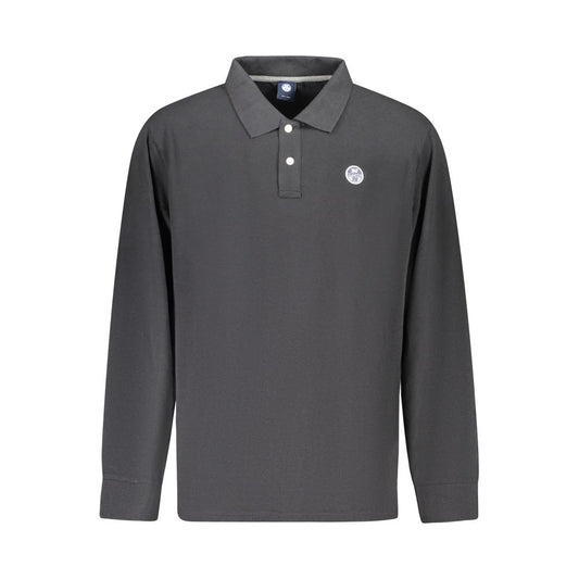 Polo Shirt by North Sails for men in cotton black & signature showcases a sharp silhouette, detailed with a refined and sharp long-sleeve for a sophisticated finish.