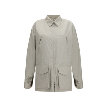 Jacket by RIER for women in cotton gray features an utilitarian silhouette with a refined , showcasing sophisticated pockets for an utilitarian aesthetic.