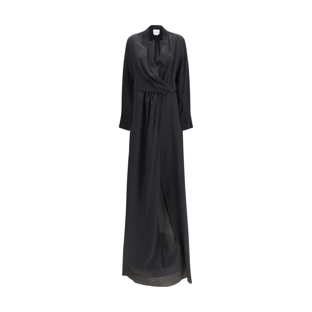 Dress by SA SU PHI for women in silk crepe black & patterned features an cute silhouette, detailed with a and that elegantly flows into a cute maxi long.